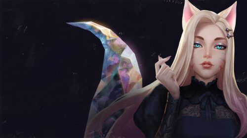 Ahri League of Legends Crystal Tail 4K Desktop Wallpaper