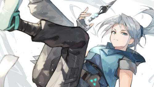 Jett from Valorant Action Pose Desktop Wallpaper