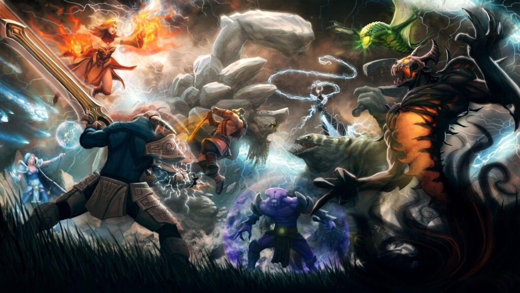 Fantasy Battle Scene High-Resolution 4K Desktop Wallpaper