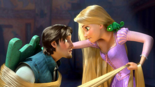 Rapunzel and Flynn Rider Intimate Moment 4K Desktop Wallpaper
