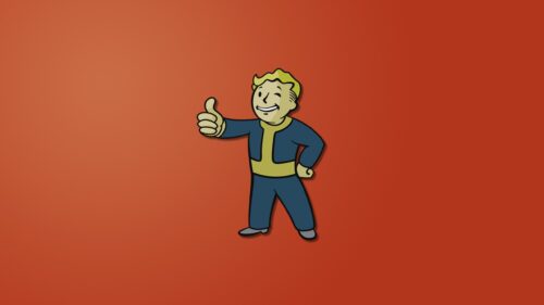 Vault Boy Thumbs Up Minimalist 4K Desktop Wallpaper