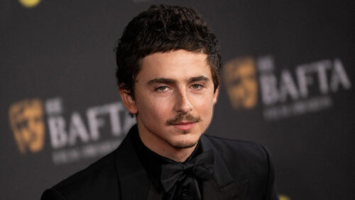 Timothée Chalamet Formal Black Suit Portrait Desktop Wallpaper