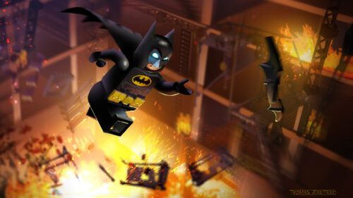 Lego Batman Action Scene 4K Desktop Wallpaper