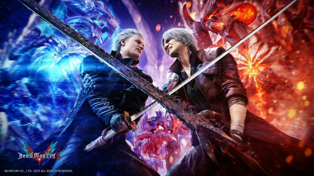 Devil May Cry 5 Vergil vs Dante 4K Desktop Wallpaper