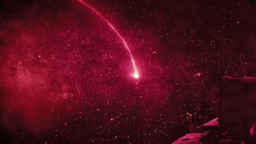 Red Deep Space Comet Trail Desktop Wallpaper