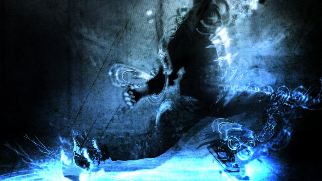 Blue Abstract Breakdancer Action 4K Desktop Wallpaper