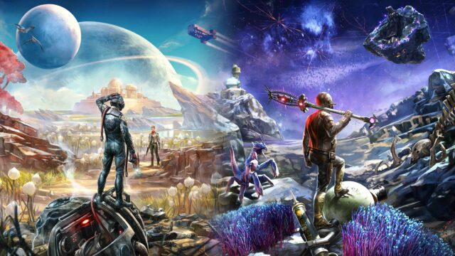 The Outer Worlds Fantasy Sci-Fi Landscape Desktop Wallpaper