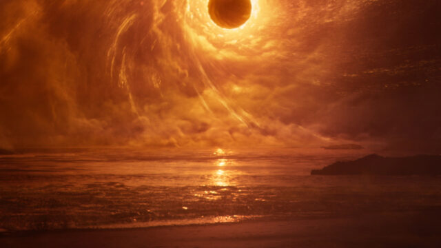 Ethereal Fiery Celestial Eclipse 4K Desktop Wallpaper