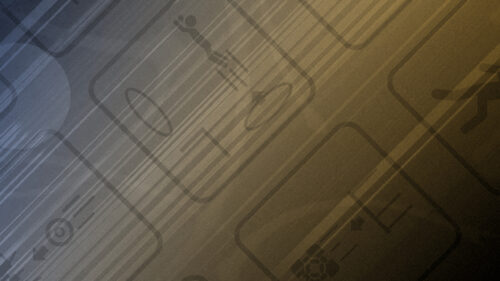 Portal Video Game Minimalist Icon Pattern 4K Desktop Wallpaper