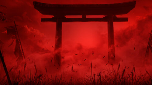 Red Torii Gate Japanese Landscape Desktop Wallpaper
