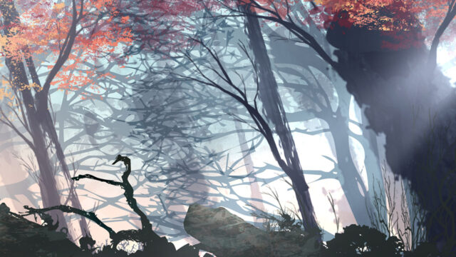 Enchanted Forest Silhouette Art 4K Desktop Wallpaper