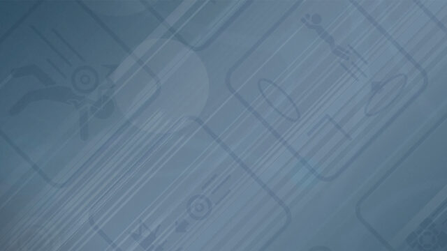 Portal Game Minimalist Blue Background Desktop Wallpaper 4K