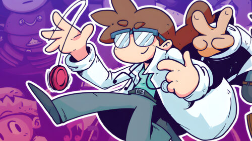 Animated Character in Lab Coat Desktop Wallpaper
