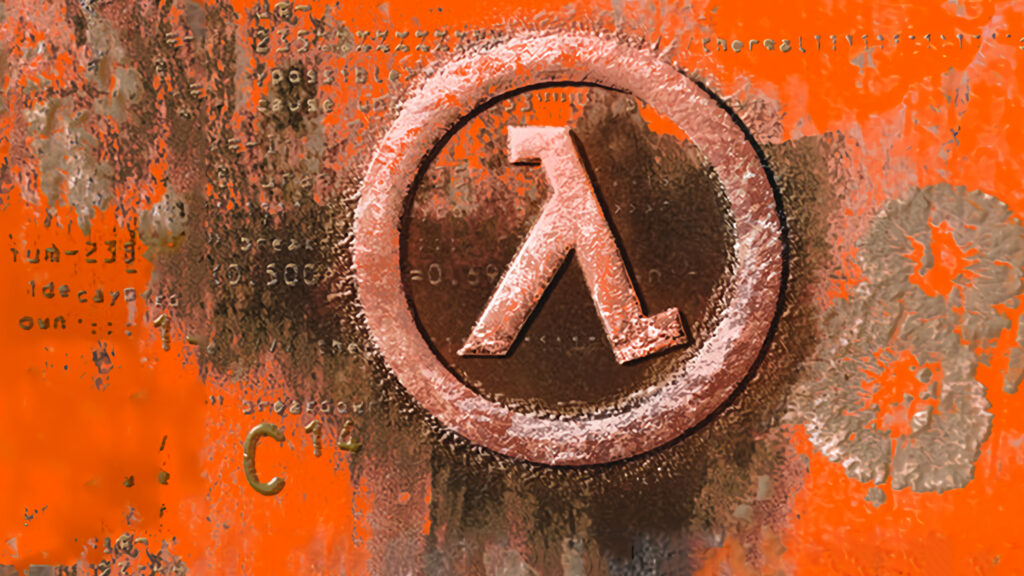 Half-Life Lambda Symbol Grunge Aesthetic Desktop Wallpaper