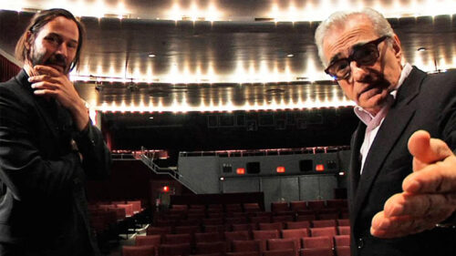 Keanu Reeves and Martin Scorsese in Cinema Desktop Wallpaper
