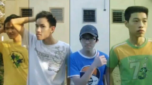 Four Young Men Posing Together 4K Desktop Wallpaper