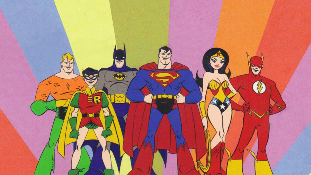 DC Super Friends Cartoon Group Desktop Wallpaper