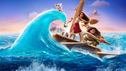 Moana and Maui Adventure Scene 4K Desktop Wallpaper