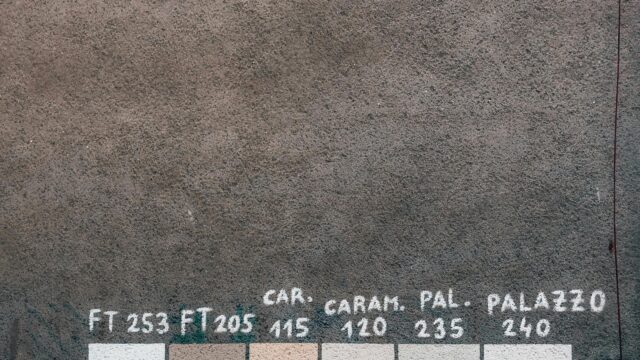 Minimalist Concrete Texture with Color Palette Samples 4K Wallpaper