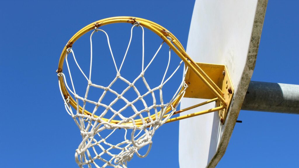 Basketball Hoop Under Clear Blue Sky High Resolution Desktop Wallpaper
