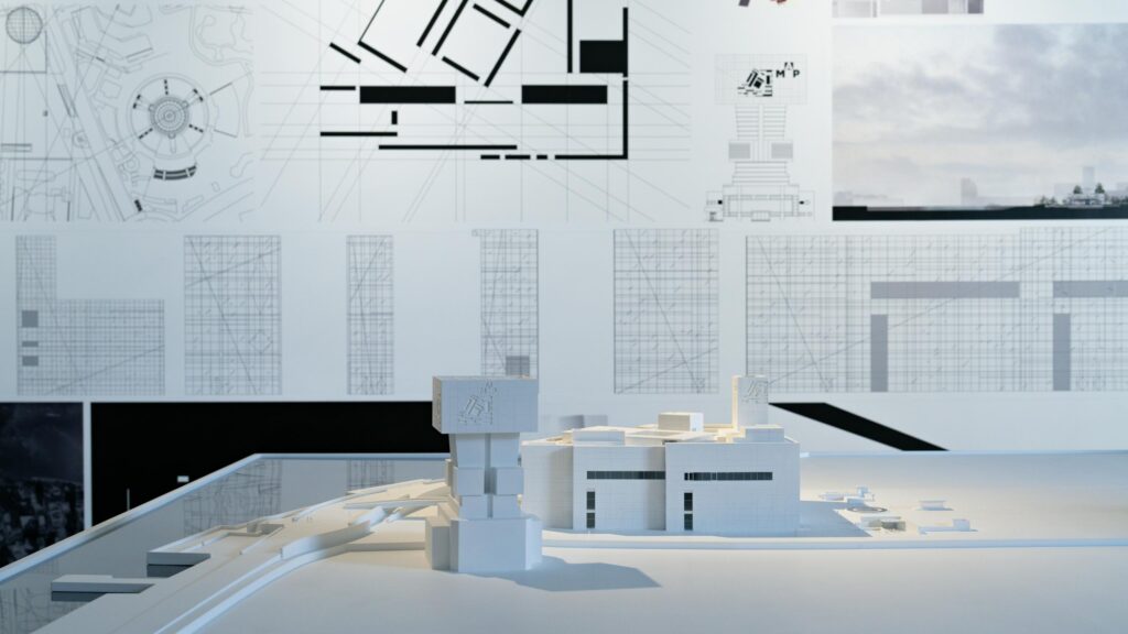 Minimalist Architectural Model Desktop Background 4K Wallpaper