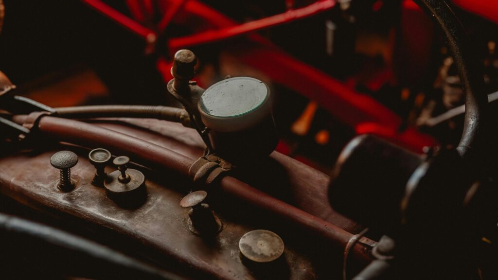 Vintage Motorcycle Dashboard Detail Close-up 4K Desktop Wallpaper