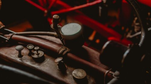 Vintage Motorcycle Dashboard Detail Close-up 4K Desktop Wallpaper