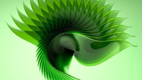 Abstract Green Petal Swirl Art 4K Desktop Wallpaper