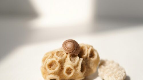 Macro Seashell on Coral Reef Desktop Wallpaper