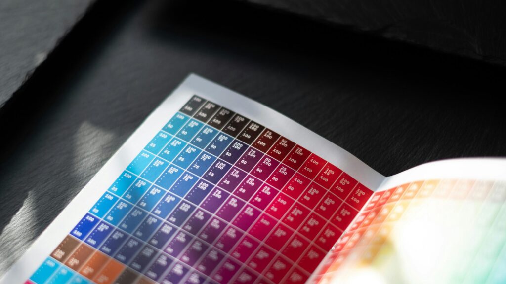 Vibrant Color Swatch Chart Design 4K Desktop Wallpaper
