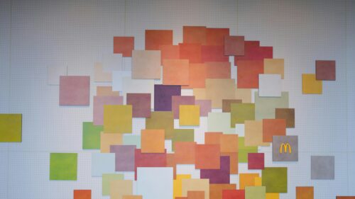 Abstract Colorful Square Art Wall with McDonald’s Logo 4K Wallpaper