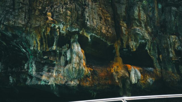 Majestic Limestone Cliff Cavern Nature Landscape 4K Wallpaper
