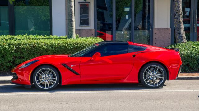 Stunning Red Chevrolet Corvette C7 Stingray Sports Car 4K Wallpaper