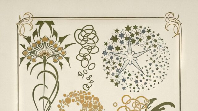 Art Nouveau Floral and Celestial Illustration 4K Desktop Wallpaper