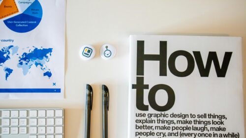 Minimalist Graphic Designer Workspace with How To Book 4K Wallpaper