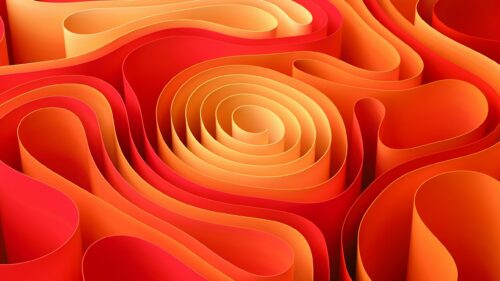 Abstract Swirling Red and Orange Paper Art 4K Desktop Wallpaper