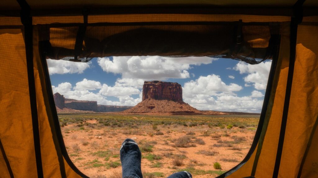Monument Valley Tent View Scenic Landscape Desktop Wallpaper
