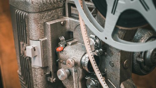 Vintage Film Projector Cinematic Close-Up 4K Wallpaper