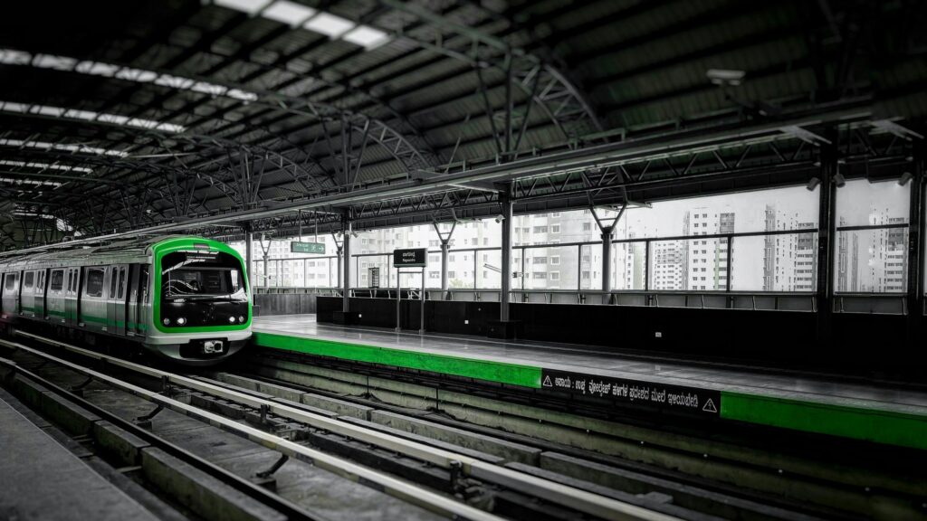 Namma Metro Train at Nagasandra Station Desktop Wallpaper