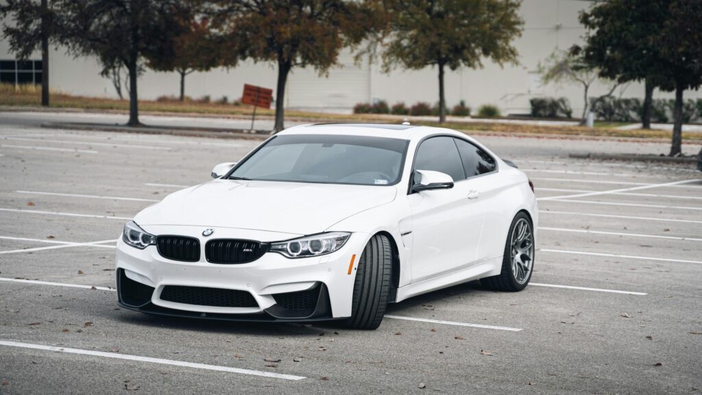 White BMW M4 Coupe Performance Sport Car 4K Desktop Wallpaper