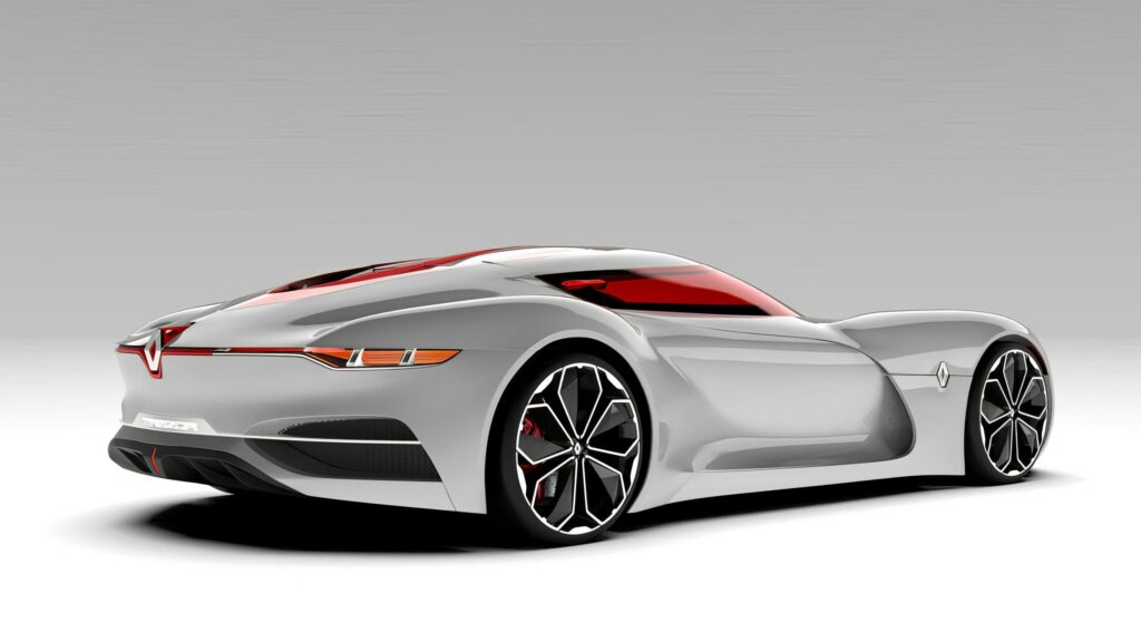 Futuristic Renault Silver Sports Car Concept 4K Wallpaper