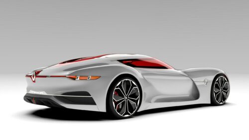 Futuristic Renault Silver Sports Car Concept 4K Wallpaper