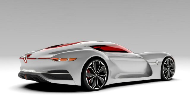 Futuristic Renault Silver Sports Car Concept 4K Wallpaper