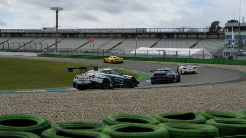 Nissan GT-R GT3 Racing Cars on Hockenheimring Track 4K Wallpaper
