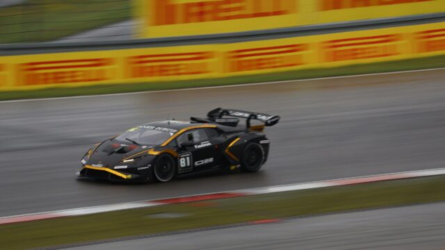 Black and Gold Lamborghini Super Trofeo Racing Car 4K Wallpaper