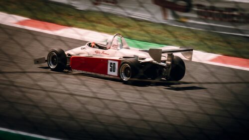 Vintage Alfa Romeo Formula Race Car Speeding on Track 4K Wallpaper