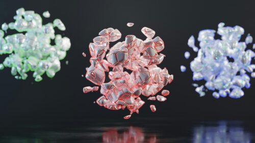Abstract Floating Crystal Spheres 4K Desktop Wallpaper