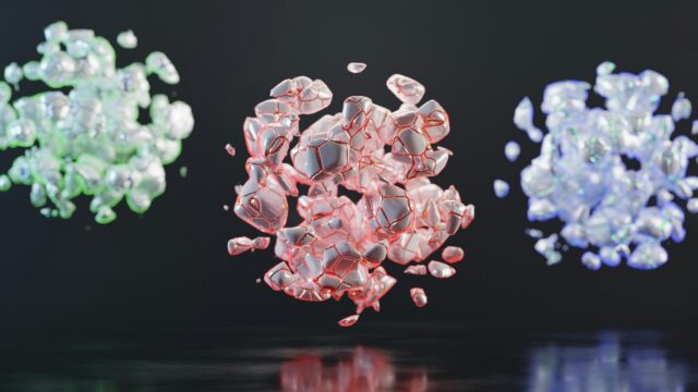 Abstract Floating Crystal Spheres 4K Desktop Wallpaper