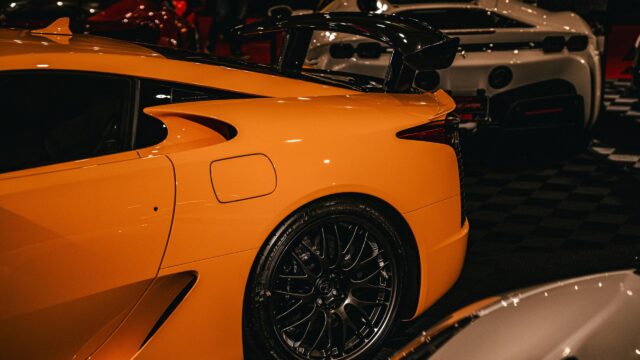 Stunning Orange Lexus LFA Supercar Rear View 4K Wallpaper