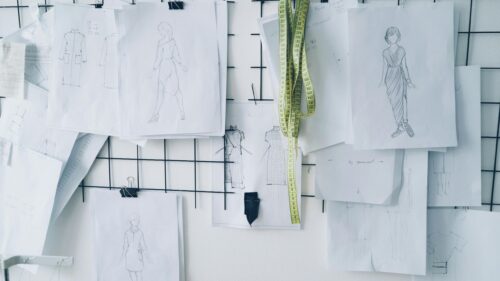 Fashion Designer Sketch Board Studio Aesthetic 4K Desktop Wallpaper